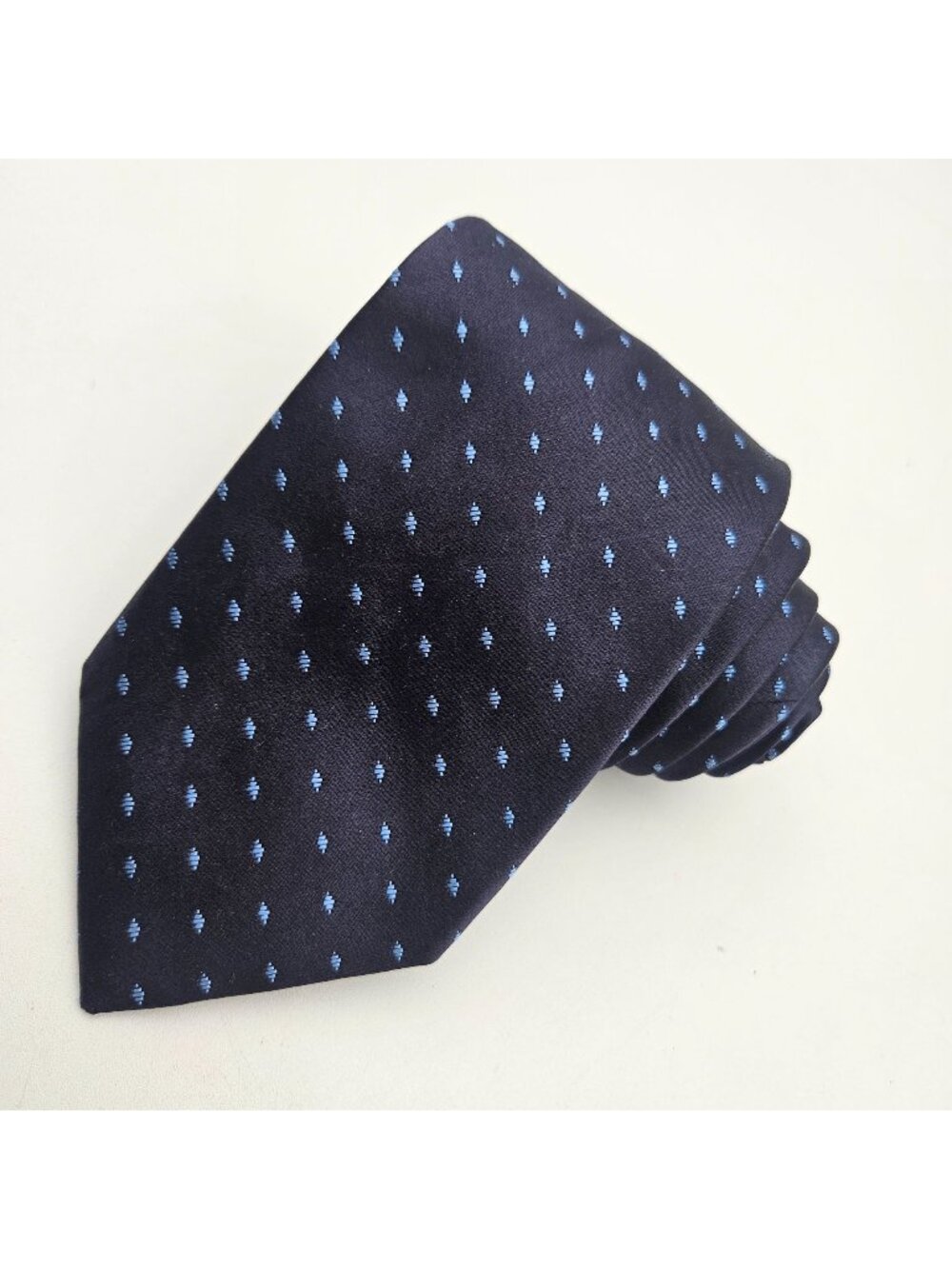 Benjamin Sartorial Collection Navy Blue Light Blue Geometric 60" Silk Tie